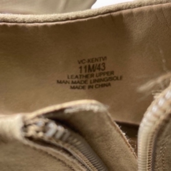 Vince Camuto VC-KENTVI Perforated Suede Peep Toe Zip Ankle Booties Beige Sz 11 - Picture 7 of 8